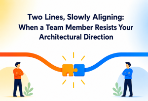 Two Lines, Slowly Aligning When a Team Member Resists Your Architectural Direction