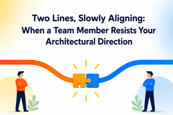 Two Lines, Slowly Aligning When a Team Member Resists Your Architectural Direction