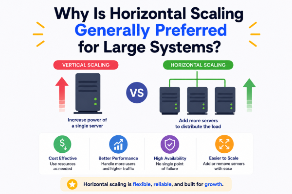 Why Is Horizontal Scaling Generally Preferred for Large Systems?