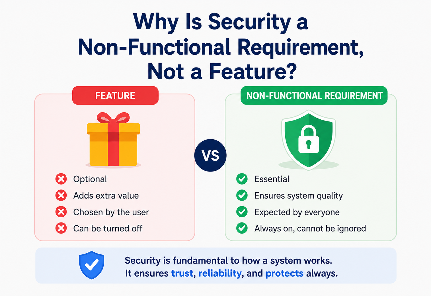 Why Is Security a Non-Functional Requirement, Not a Feature