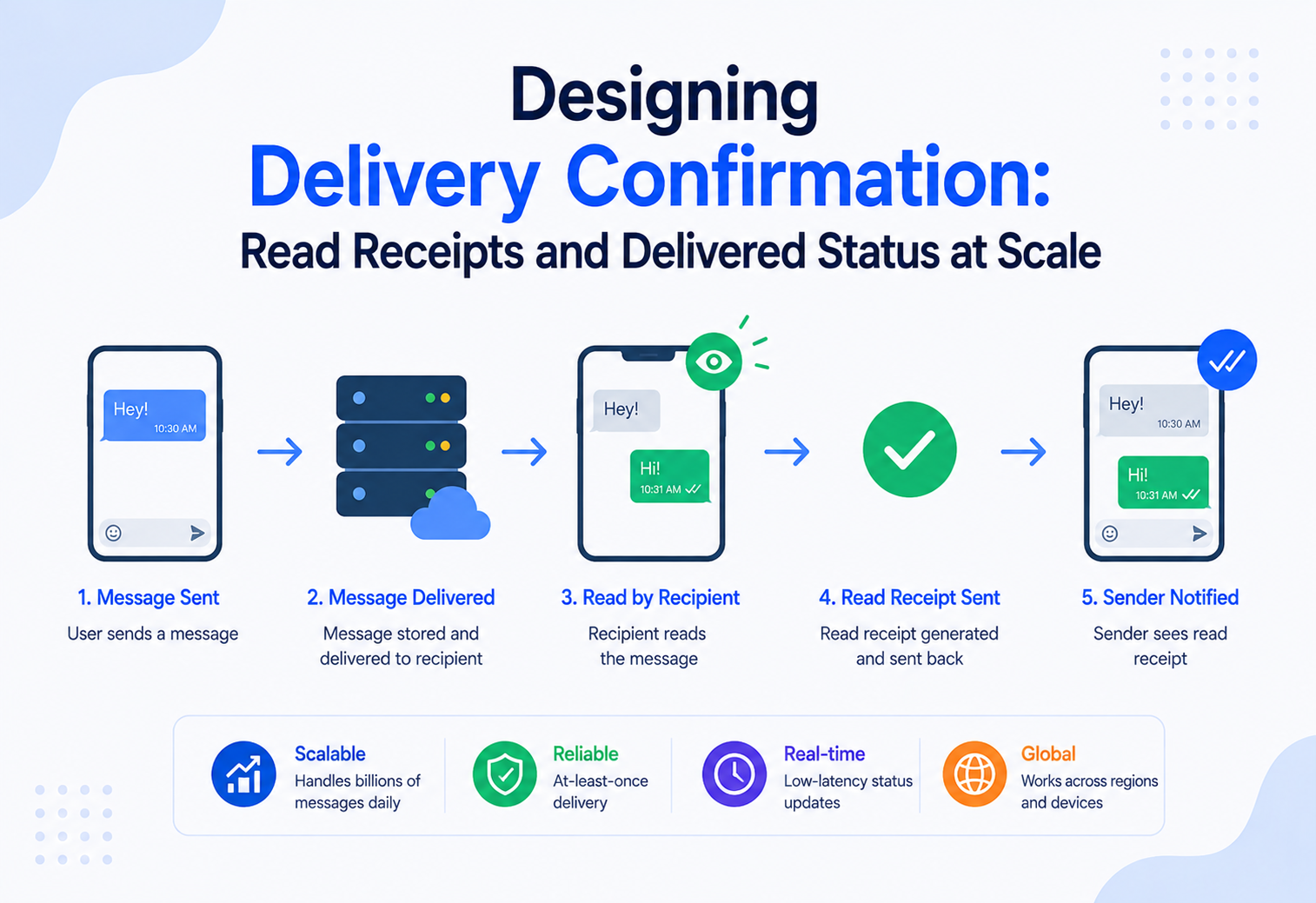 Designing Delivery Confirmation Read Receipts and Delivered Status at Scale