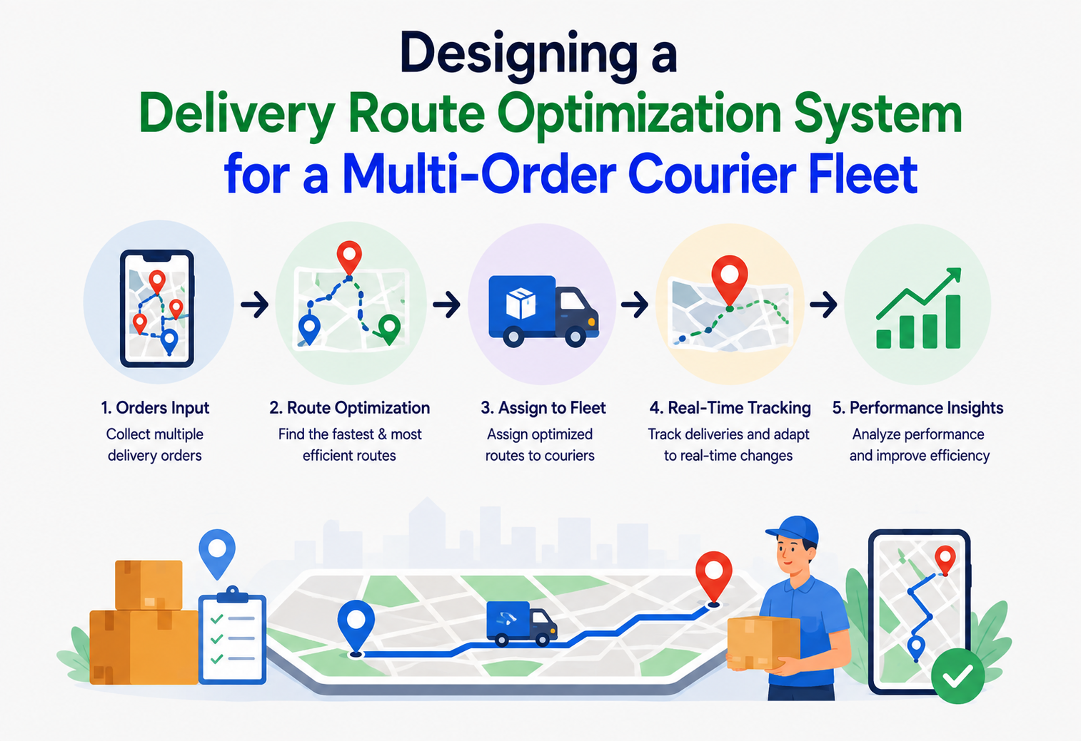 Designing a Delivery Route Optimization System for a Multi-Order Courier Fleet