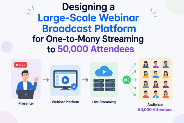 Designing a Large-Scale Webinar Broadcast Platform for One-to-Many Streaming to 50,000 Attendees