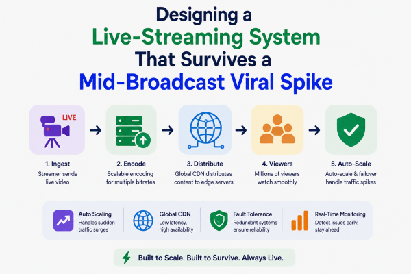 Designing a Live-Streaming System That Survives a Mid-Broadcast Viral Spike