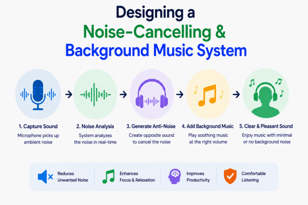 Designing a Noise-Cancelling & Background Music System