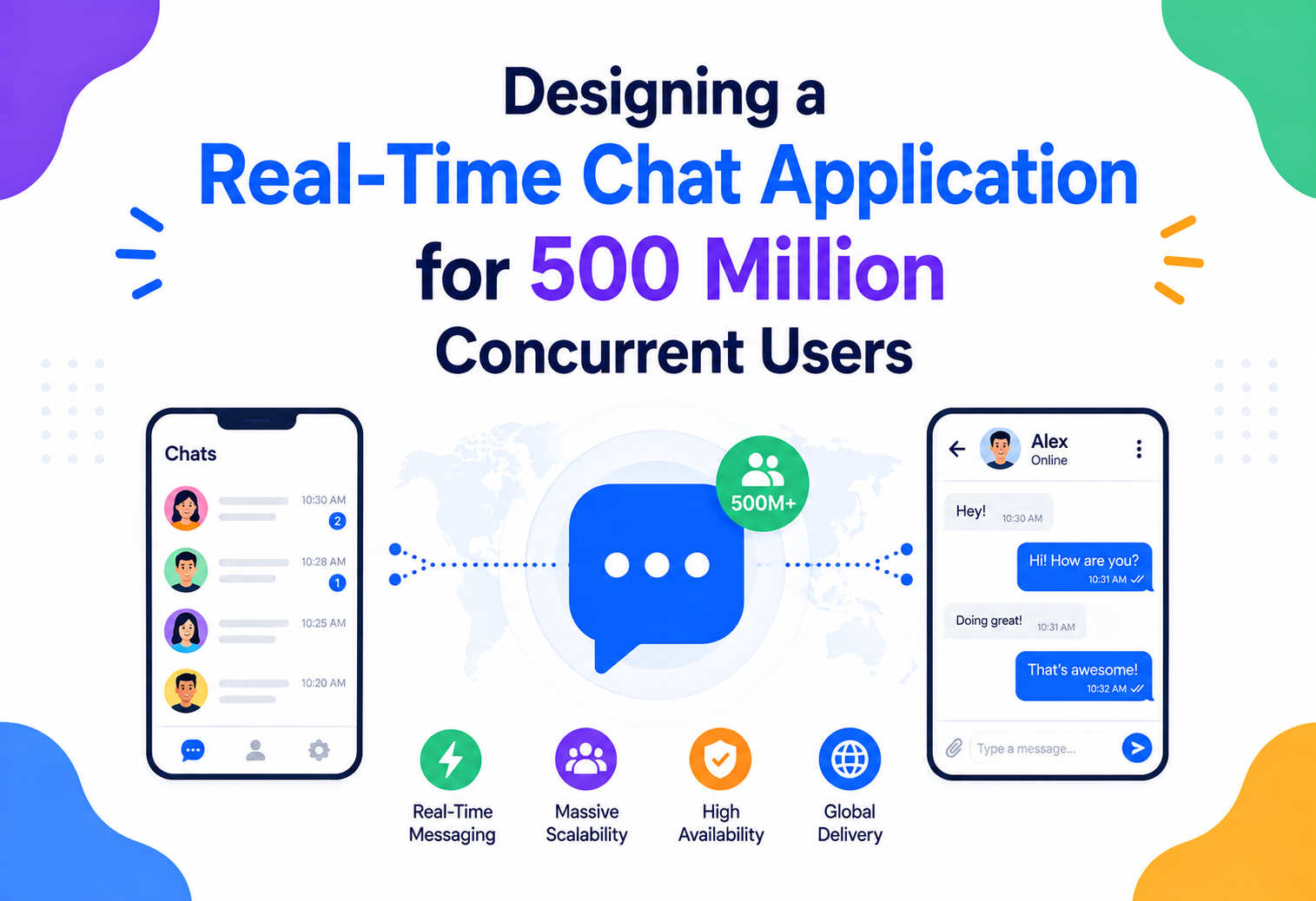 Designing a Real-Time Chat Application for 500 Million Concurrent Users