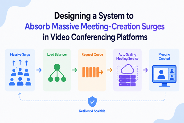 Designing a System to Absorb Massive Meeting-Creation Surges in Video Conferencing Platforms